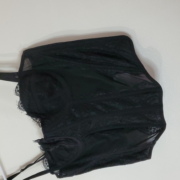 Dealmore Black Corset Tank Size Large Grunge Mesh Lace - Picture 2 of 13